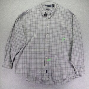 GANT Shirt Mens 4XB Big New Haven Oxford Pocket Button Up Gray Plaid Long Sleeve